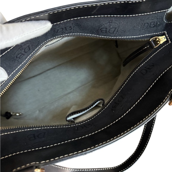 Authentic Dooney & Bourke Black Canvas Tote Bag with Leather Trim! - Picture 10 of 14